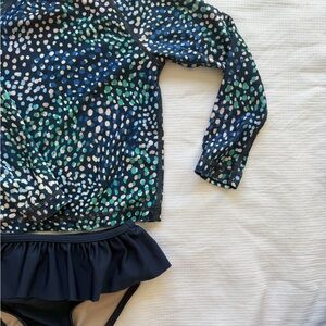 Tea Collection Navy and Multicolor Dot Rashguard Set